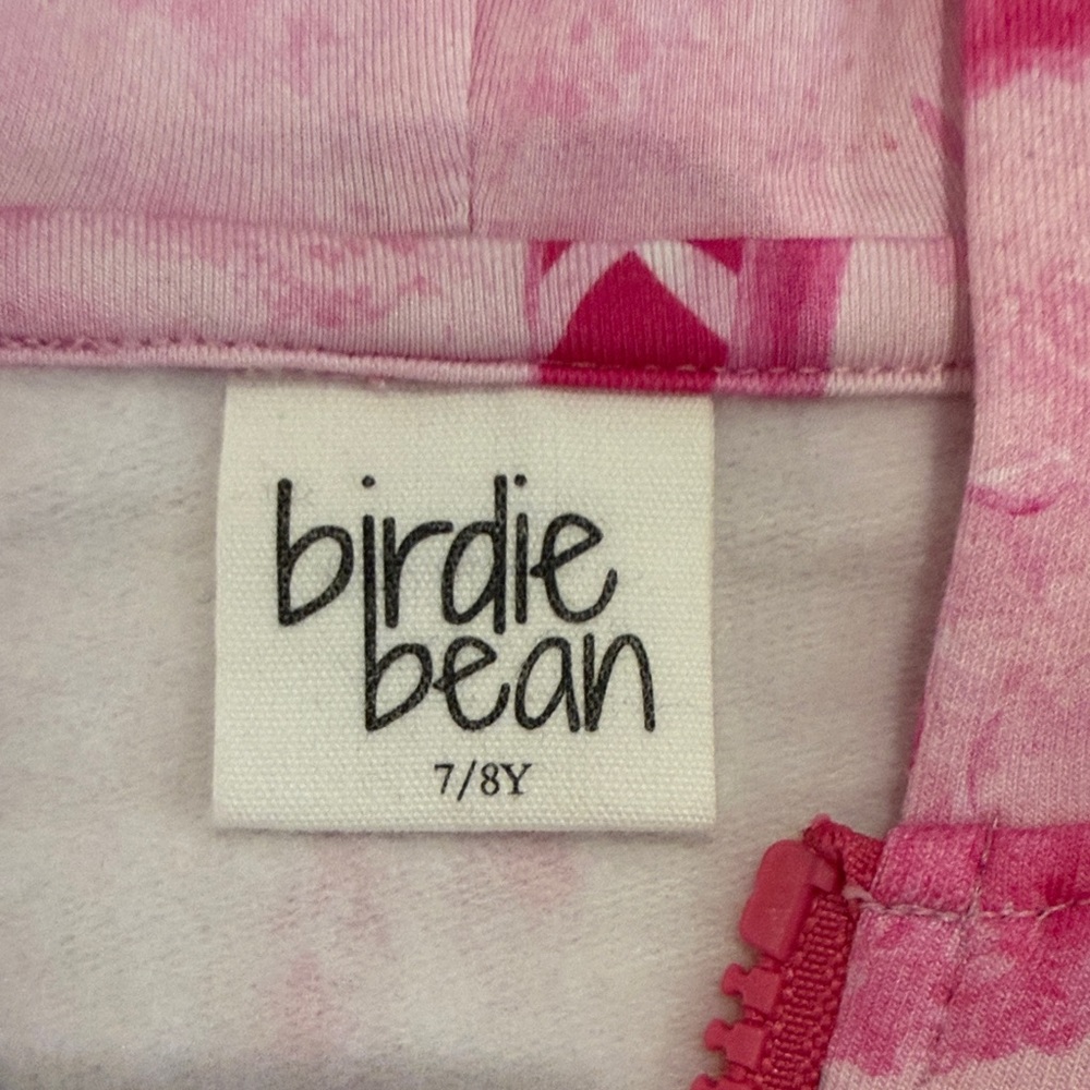 NWT Birdie Bean Pink Ballet Girls Zip Up Jacket with Hood size 7-8 - Picture 2 of 9